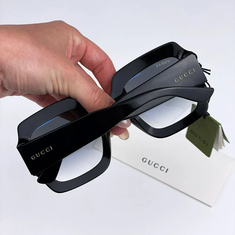 Gucci GG1111S 001 Sunglasses Black Grey Gradient Square Unisex